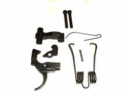 AK SEMI-AUTO FIRE CONTROL PARTS ASSEMBLY.
INCLUDES:
TRIGGER-HAMMER-DISCONNECTOR-SPRING FOR TRIGGER/HAMMER-
DIS CONNECTOR SPRING-2 PIVOT (AXIS) PINS-SPRING FOR PIVOT PINS.