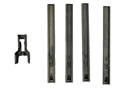 AK-74 STRIPPER CLIP SET. INCLUDES: 1-GUIDE AND 4 CLIPS. NEW. RUSSIAN.